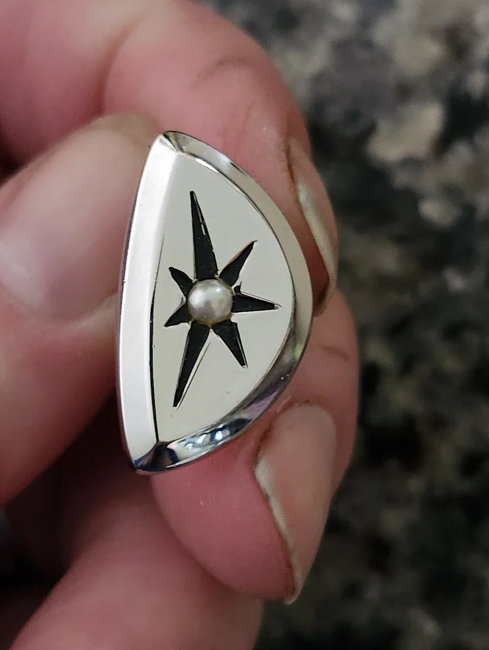 Vtg Mid Century Modern Hickok Silver Tone Cufflinks With Starburst Design